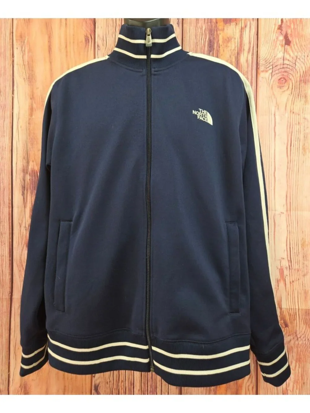 The North Face Mens Navy Blue Full-Zip Track Jacket Large